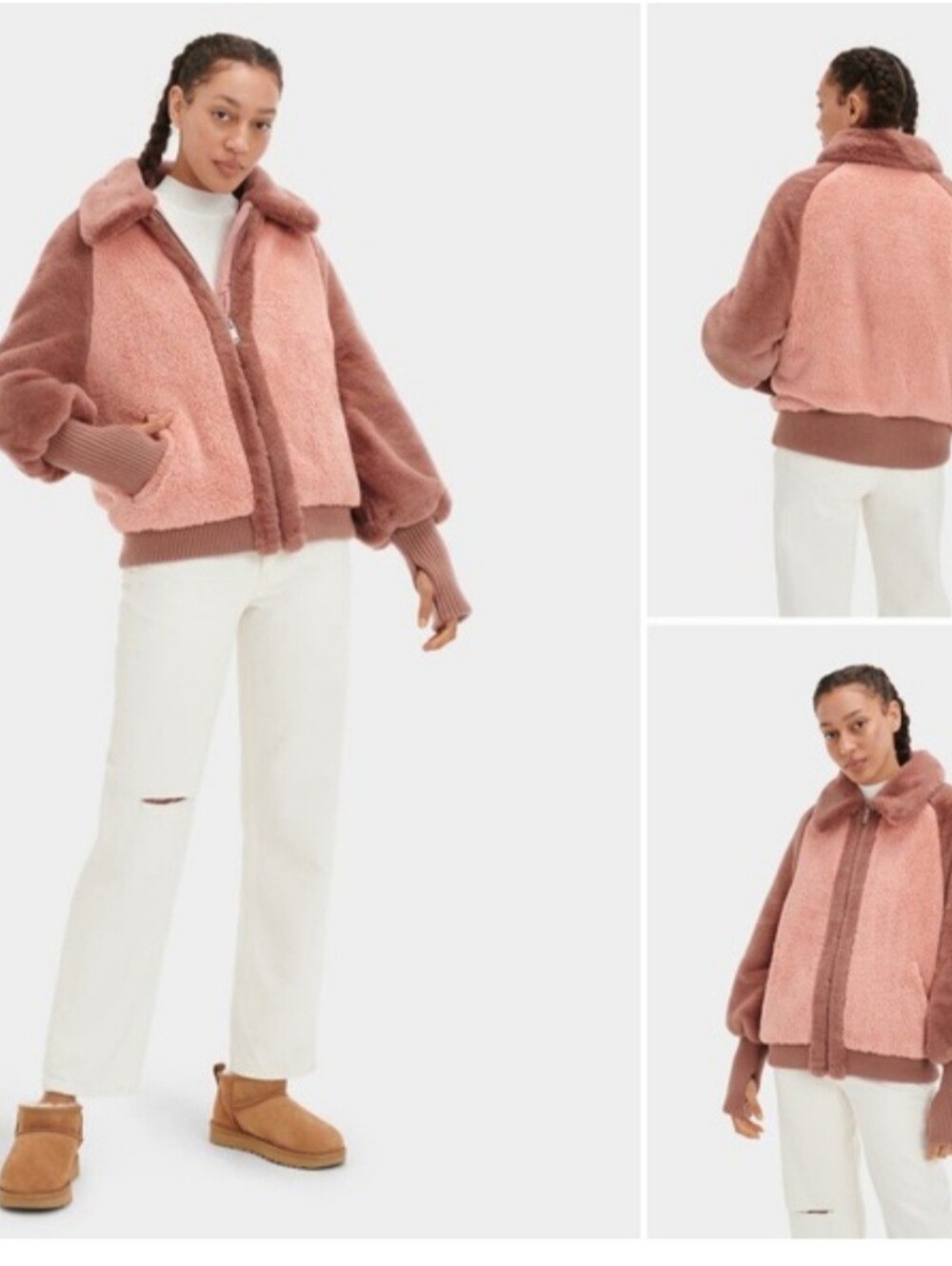 UGG Pink & Mauve Sherpa Bomber Jacket